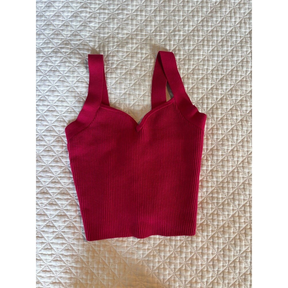 Abercrombie Ribbed Knit Sweetheart Tank Top